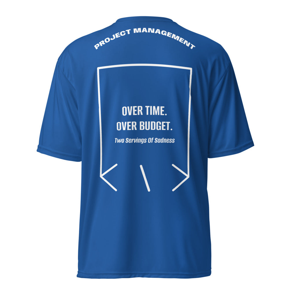 Over Time. Over Budget. — Royal White back mockup