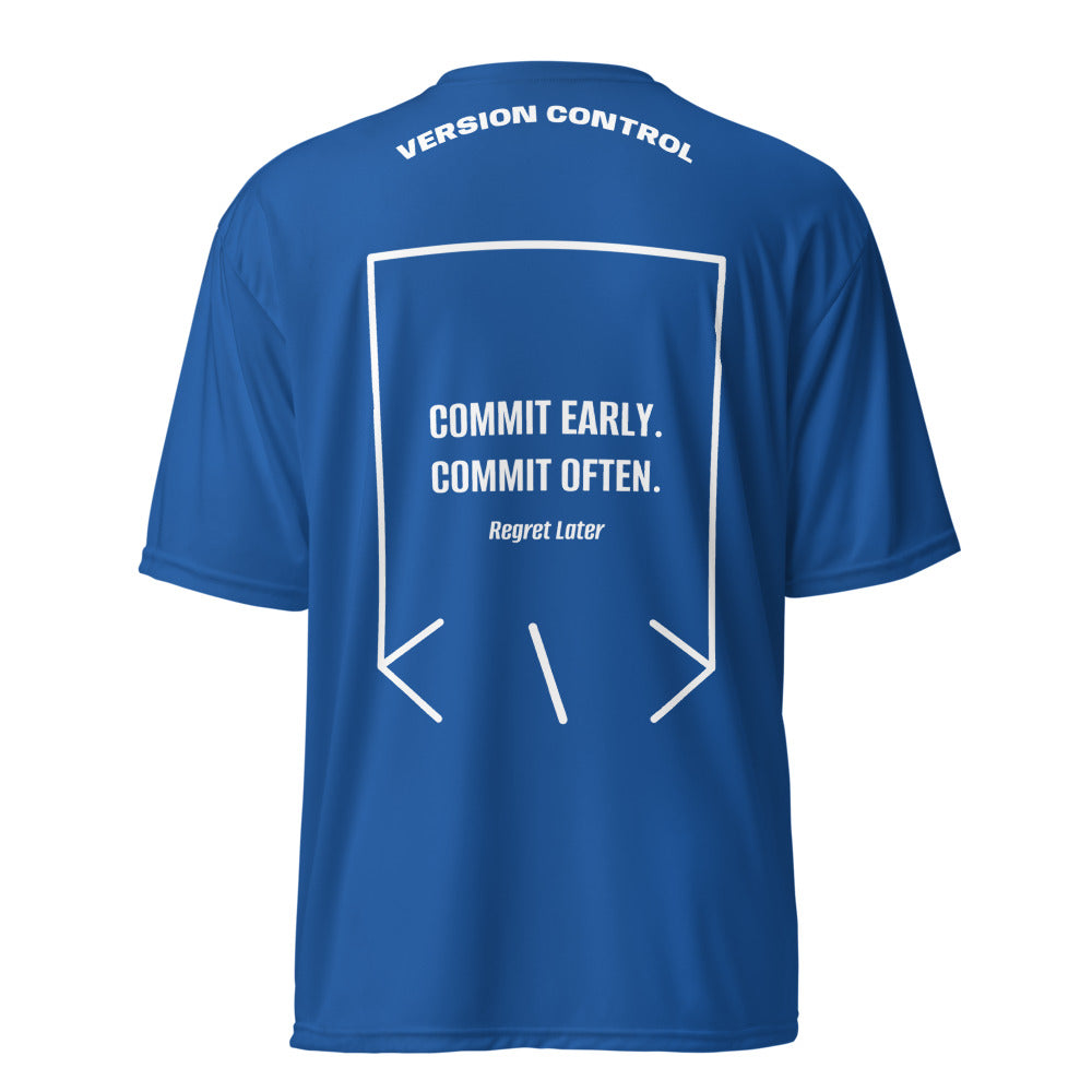 Commit Early. Commit Often. — Royal White back mockup