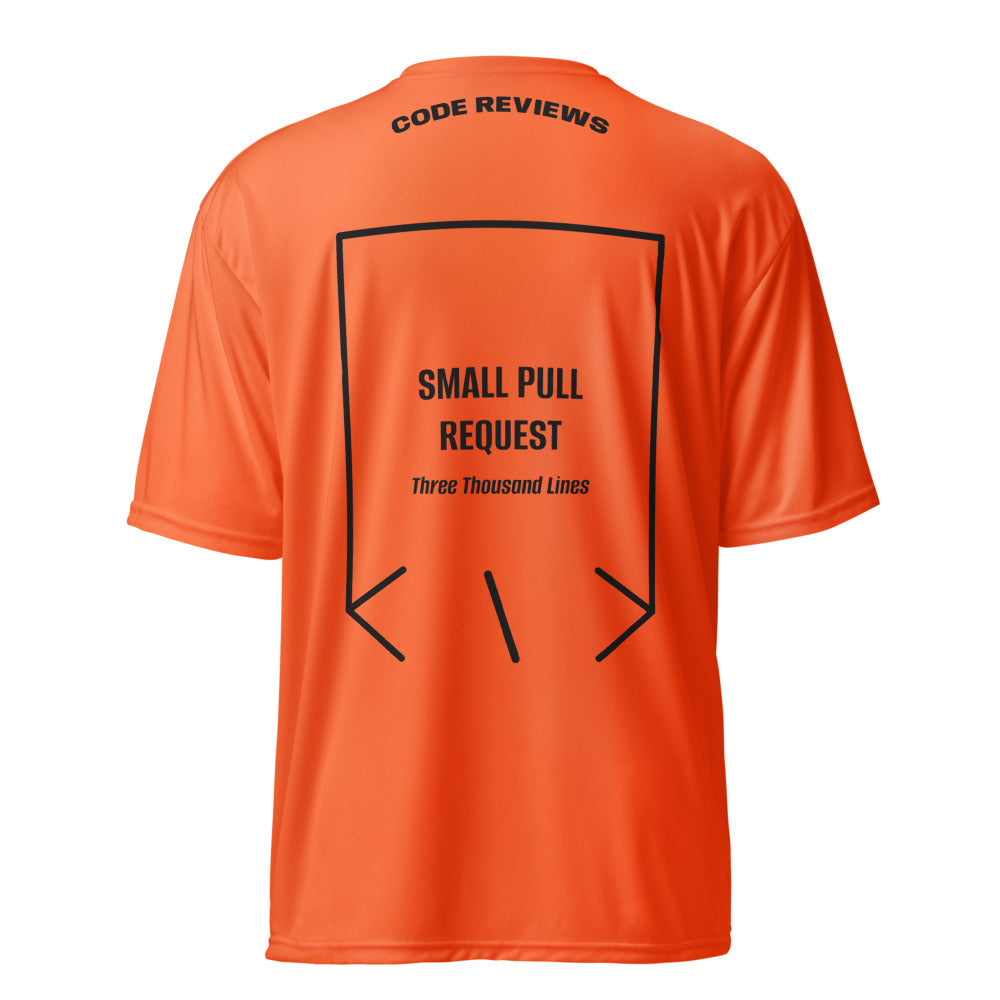 Small Pull Request — Safety Orange Black back mockup