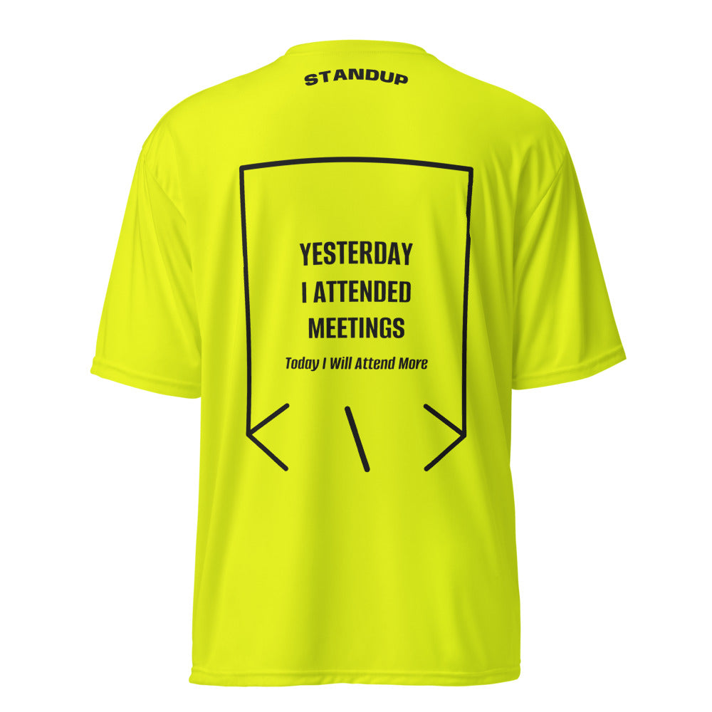 Yesterday I Attended Meetings — Safety Yellow Black back mockup