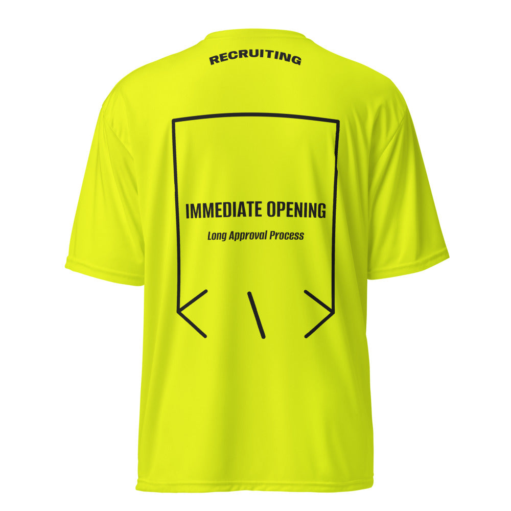 Immediate Opening — Safety Yellow Black back mockup