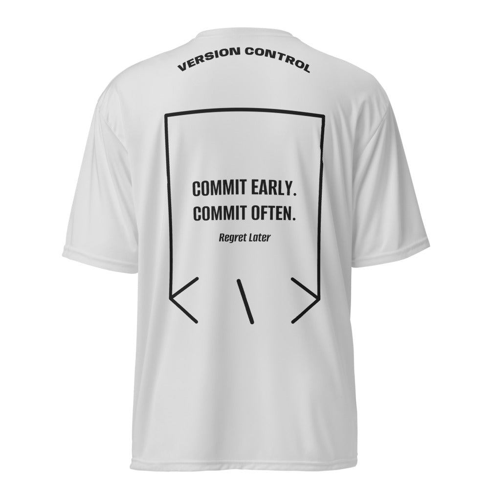 Commit Early. Commit Often. — Silver Black back mockup