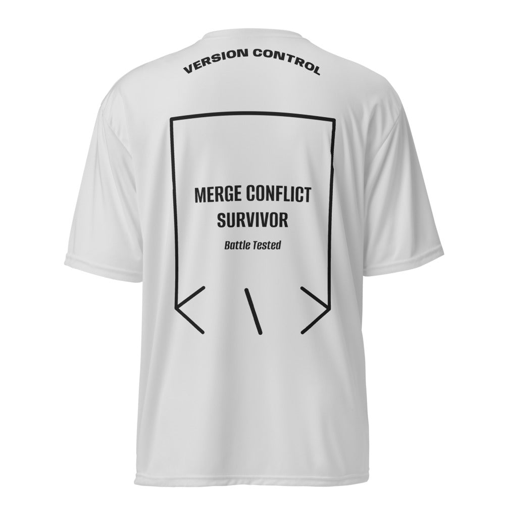 Merge Conflict Survivor — Silver Black back mockup