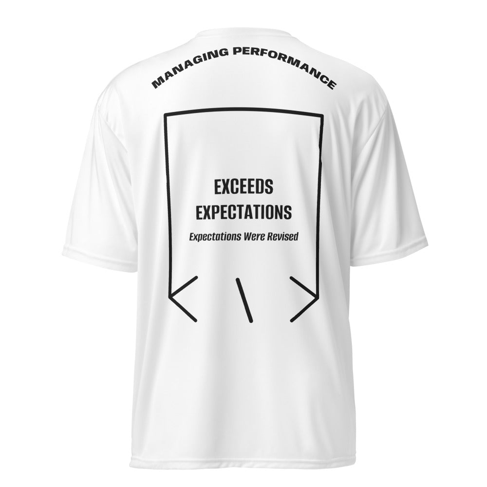 Exceeds Expectations — White Black back mockup