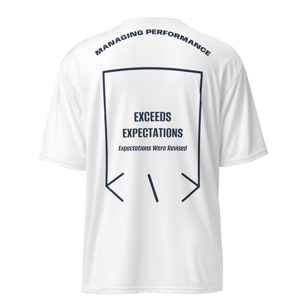 Exceeds Expectations — White Navy back mockup