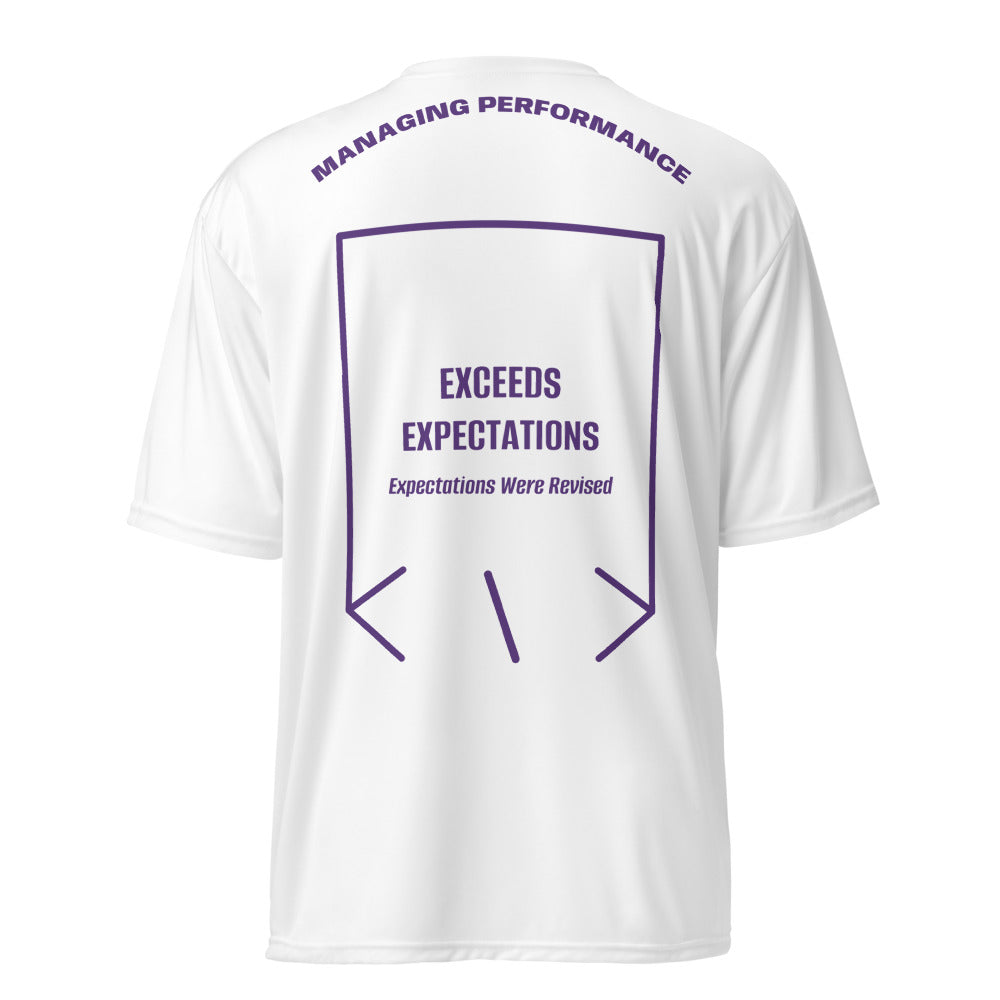 Exceeds Expectations — White Purple back mockup
