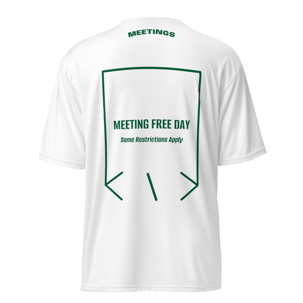 Meeting Free Day — White Forest Green back mockup