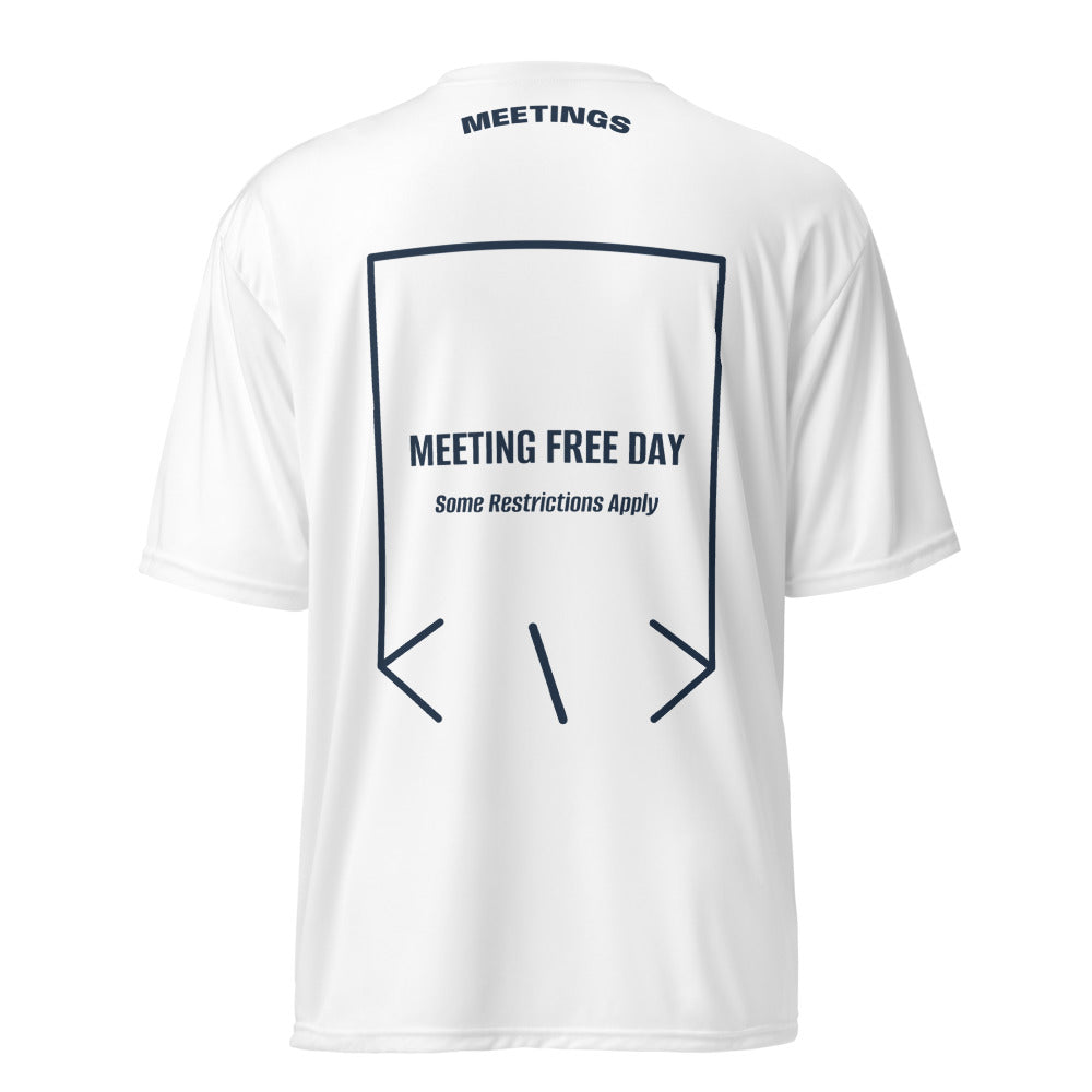 Meeting Free Day — White Navy back mockup