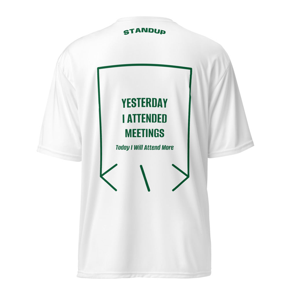 Yesterday I Attended Meetings — White Forest Green back mockup