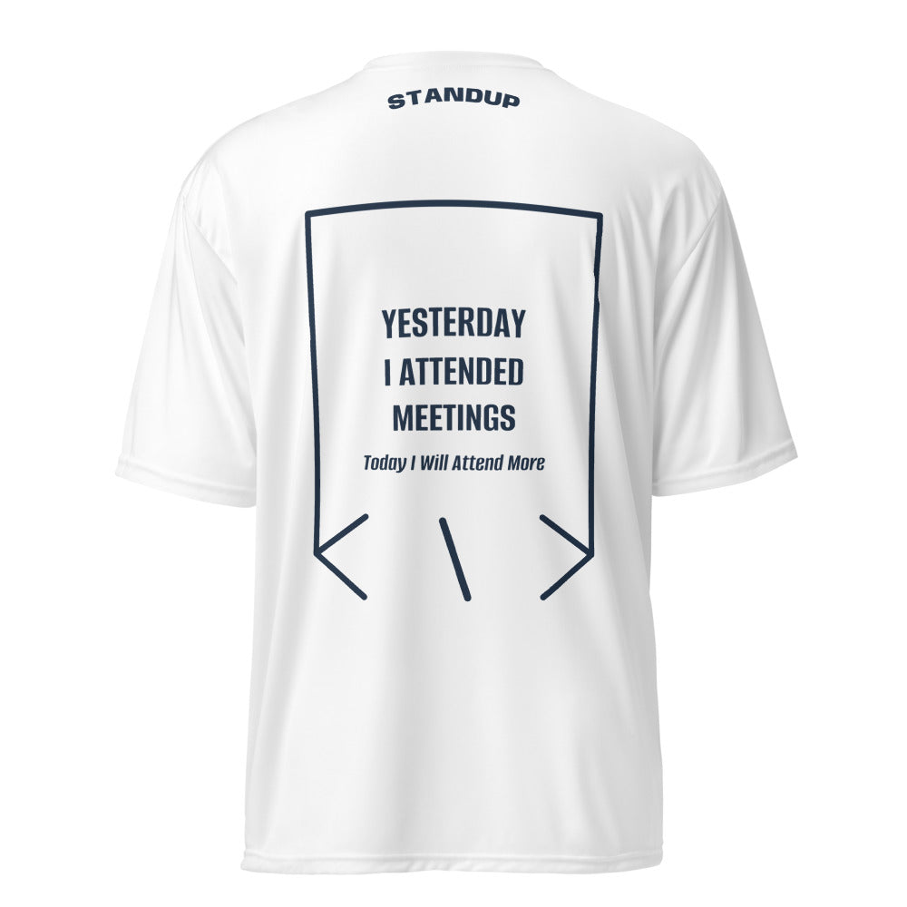 Yesterday I Attended Meetings — White Navy back mockup