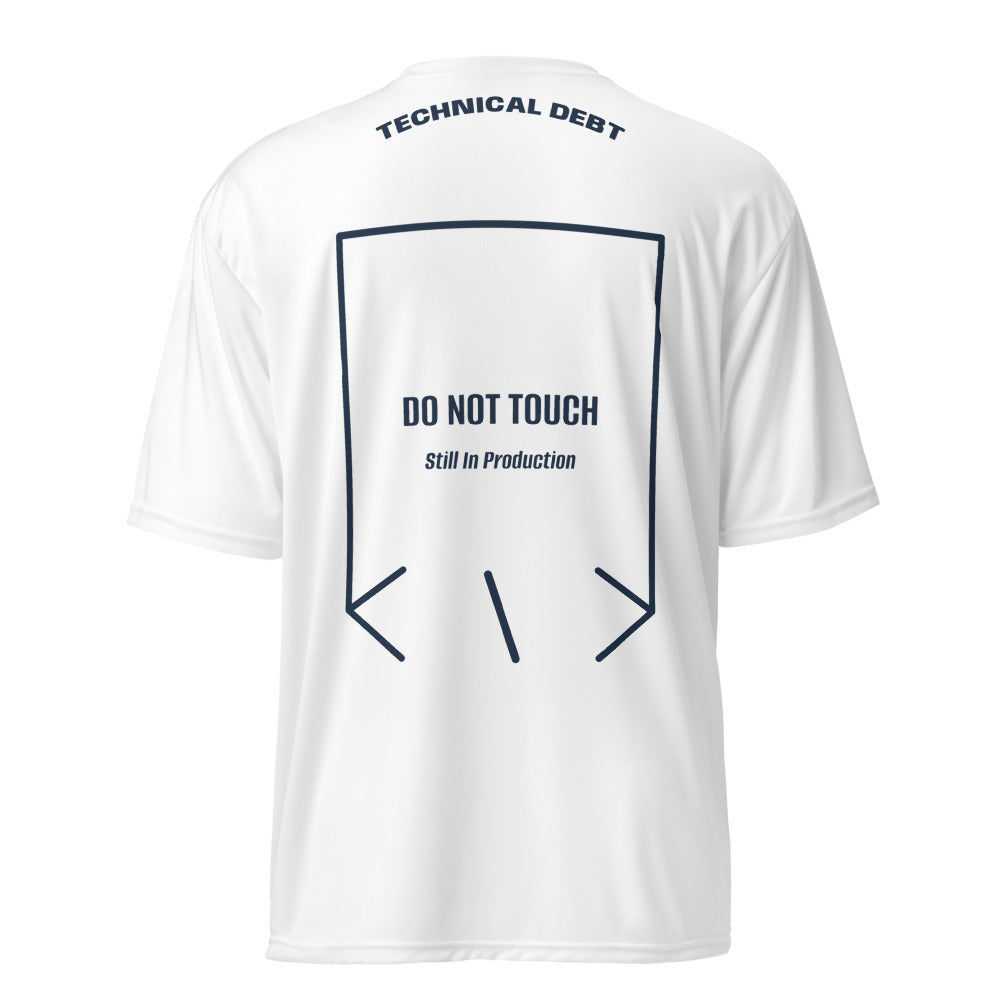 Do Not Touch — White Navy back mockup