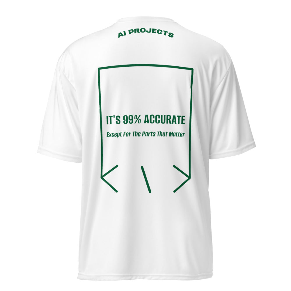 It's 99% Accurate — White Forest Green back mockup