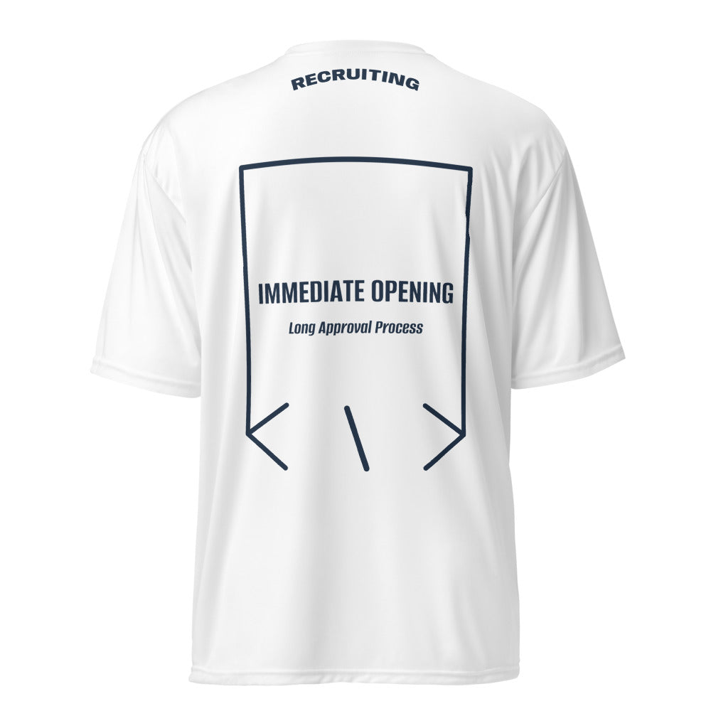 Immediate Opening — White Navy back mockup
