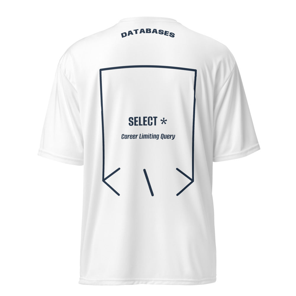 SELECT * — White Navy back mockup