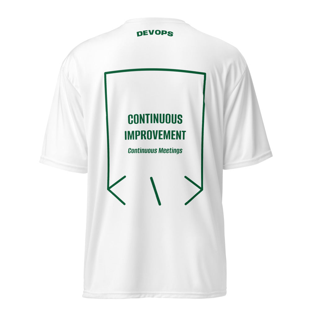 Continuous Improvement — White Forest Green back mockup