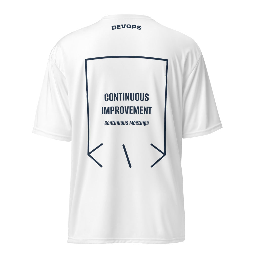 Continuous Improvement — White Navy back mockup