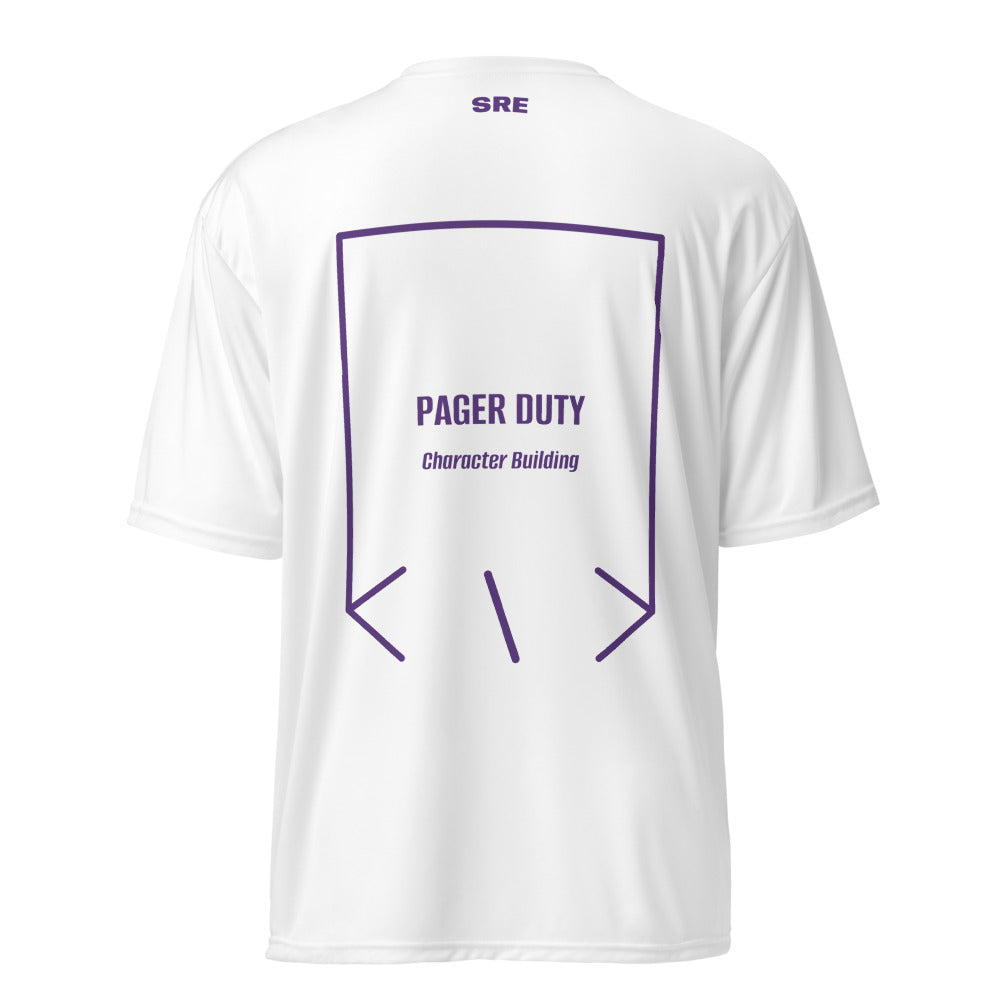 Pager Duty — White Purple back mockup