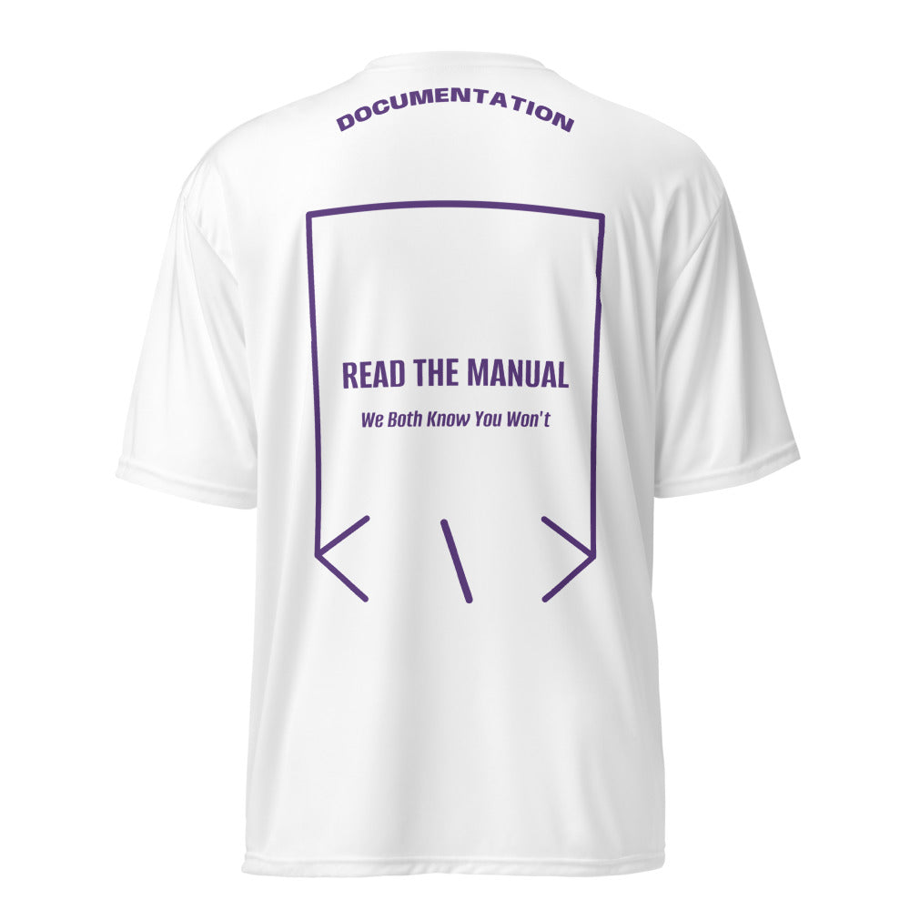 Read The Manual — White Purple back mockup