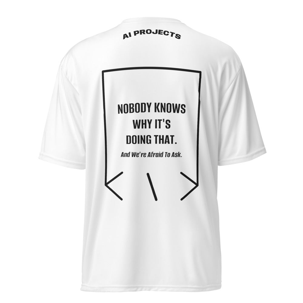Nobody Knows Why It's Doing That. — White Black back mockup