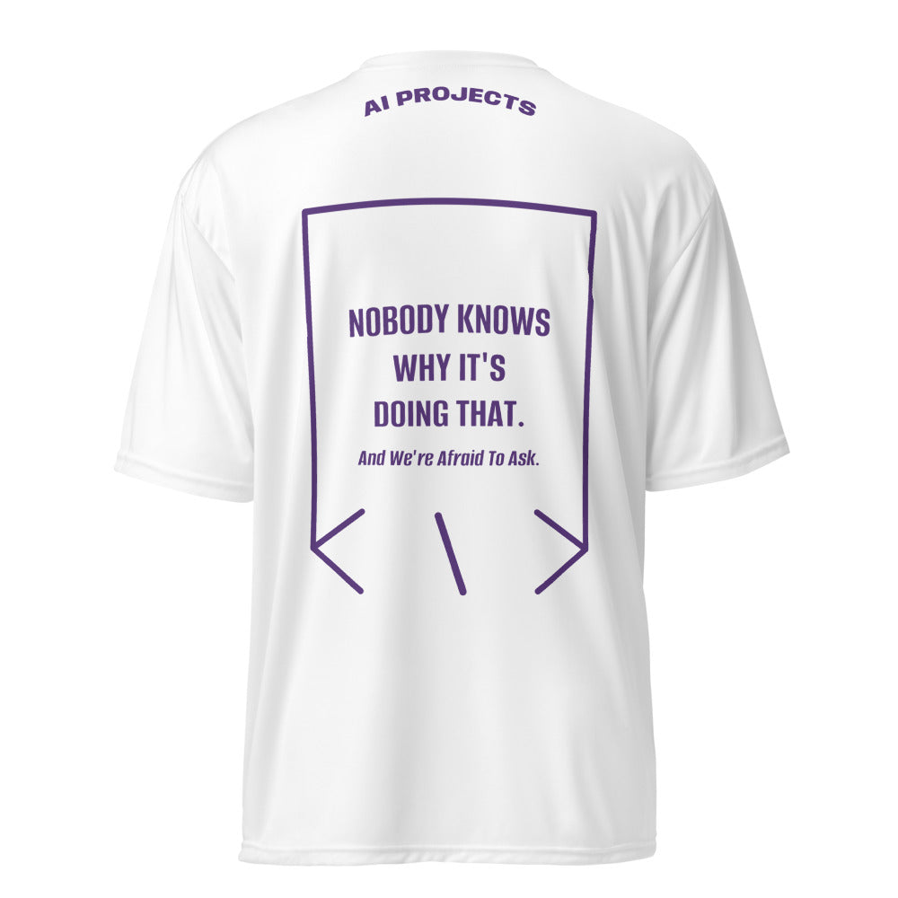 Nobody Knows Why It's Doing That. — White Purple back mockup