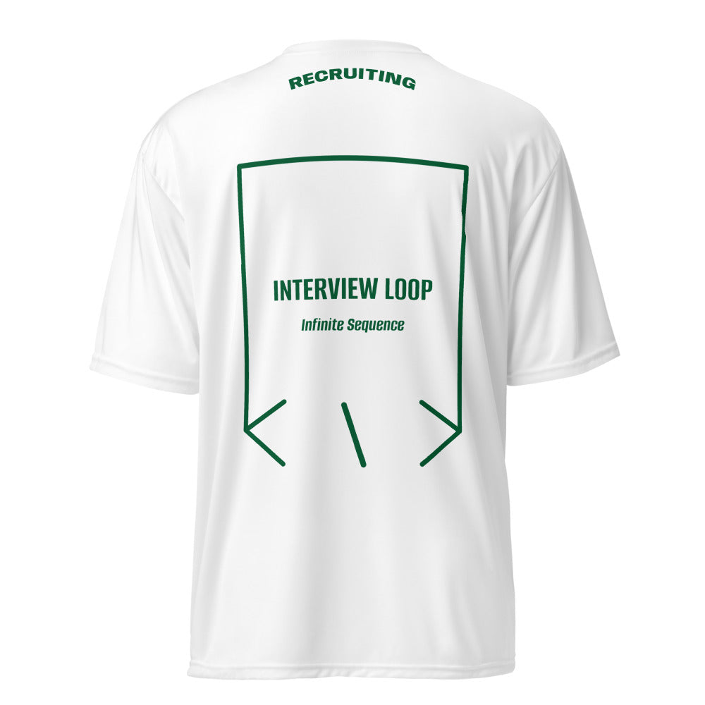 Interview Loop — White Forest Green back mockup