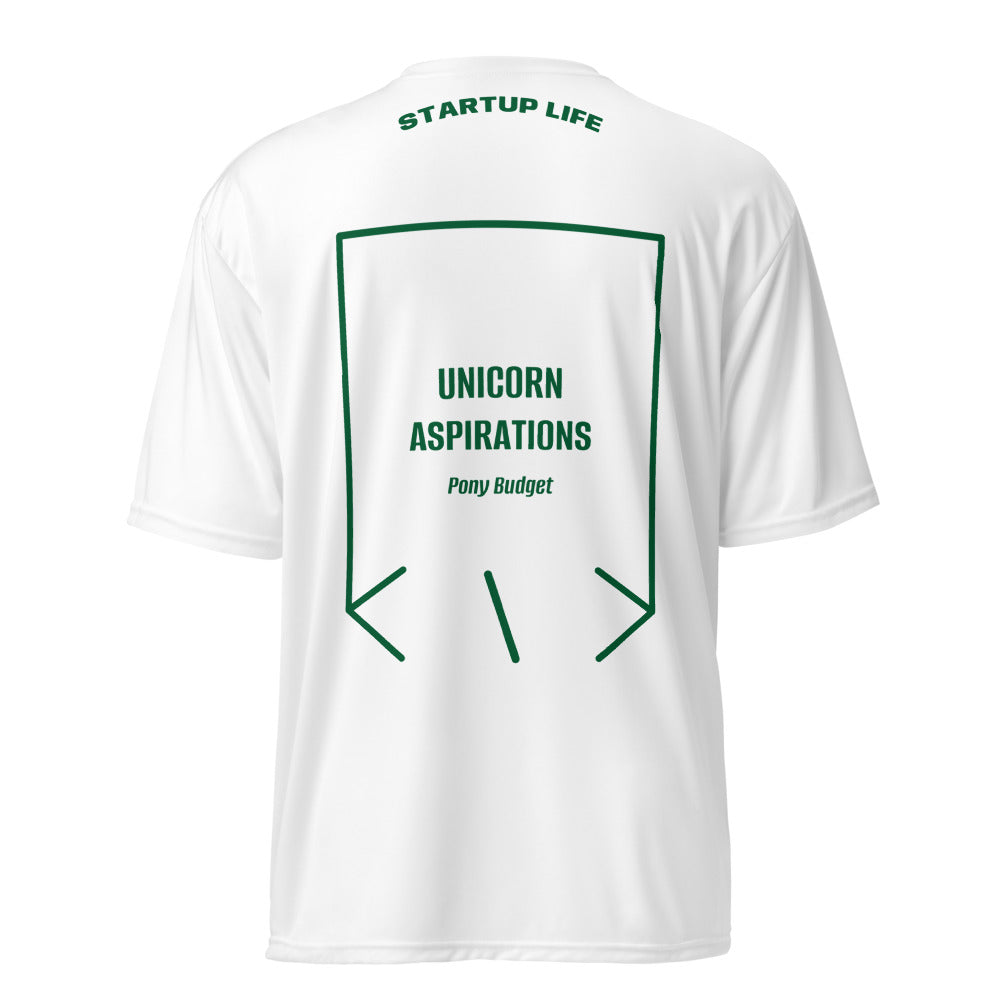 Unicorn Aspirations — White Forest Green back mockup
