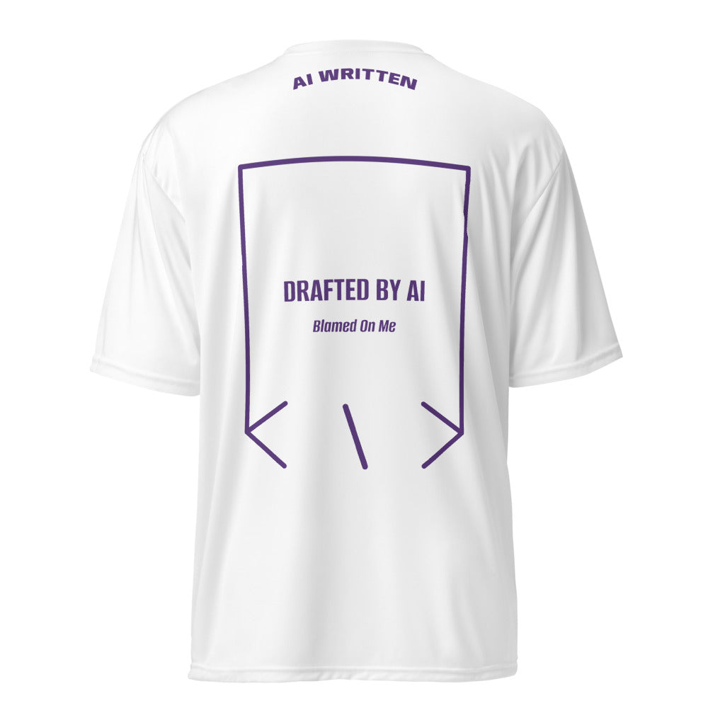 Drafted By AI — White Purple back mockup