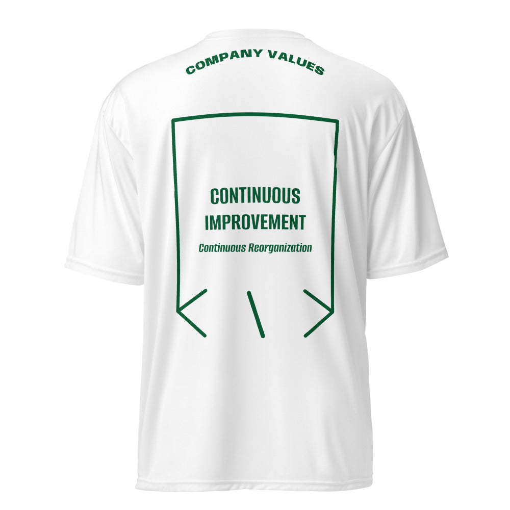 Continuous Improvement — White Forest Green back mockup