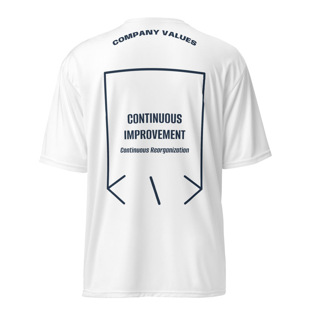 Continuous Improvement — White Navy back mockup
