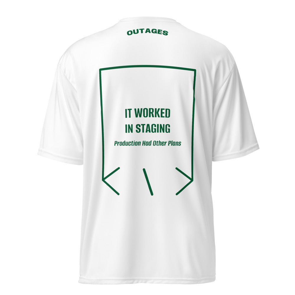 It Worked In Staging — White Forest Green back mockup