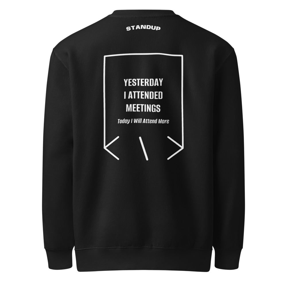 Yesterday I Attended Meetings — Black White back mockup