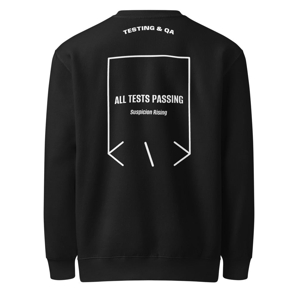 All Tests Passing — Black White back mockup