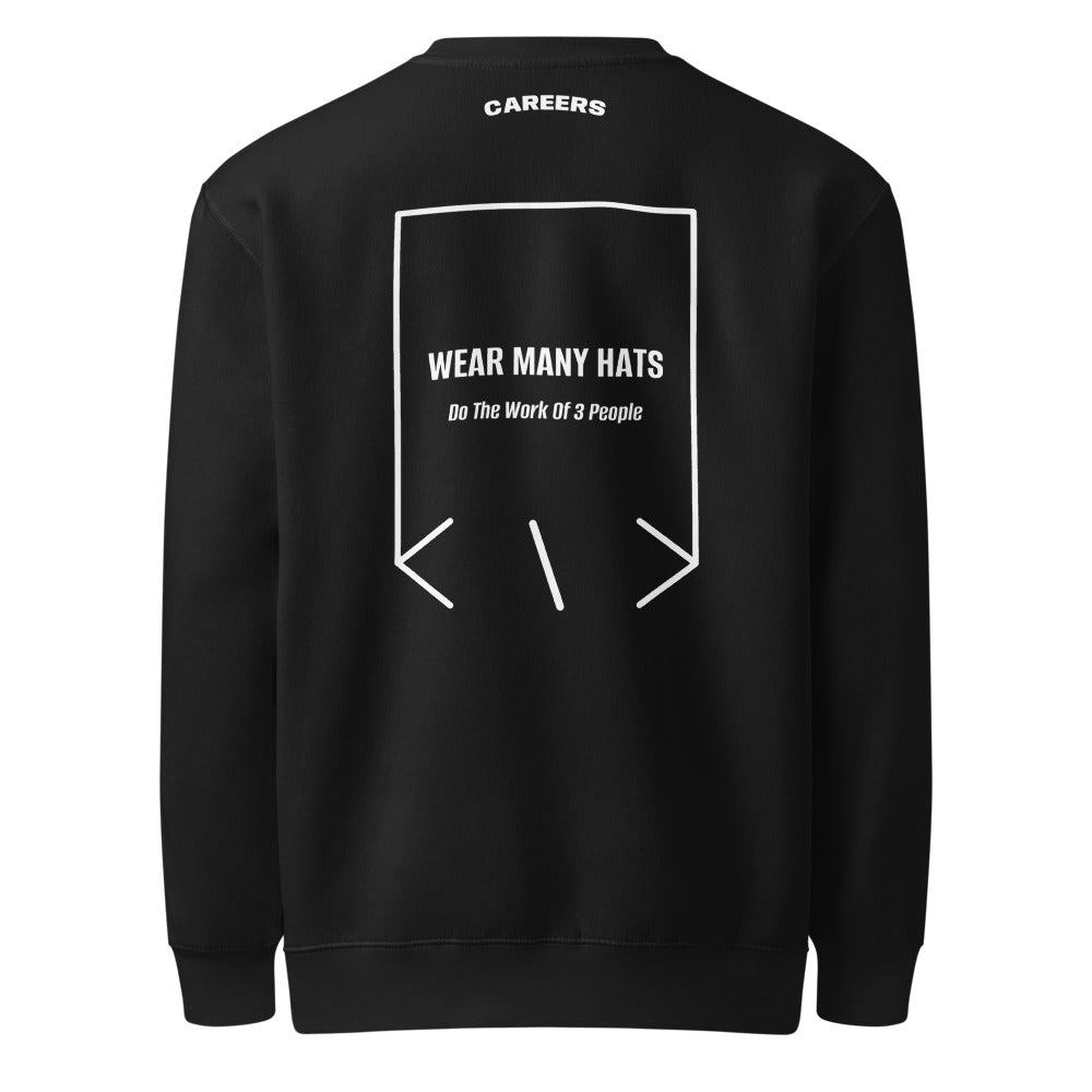 Wear Many Hats — Black White back mockup