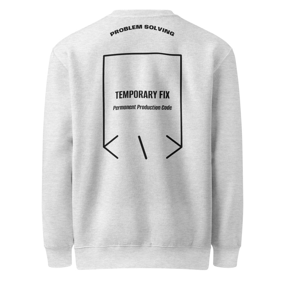 Temporary Fix — Heather Grey Black back mockup