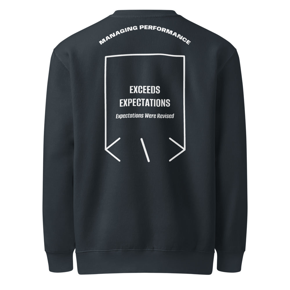 Exceeds Expectations — Navy White back mockup