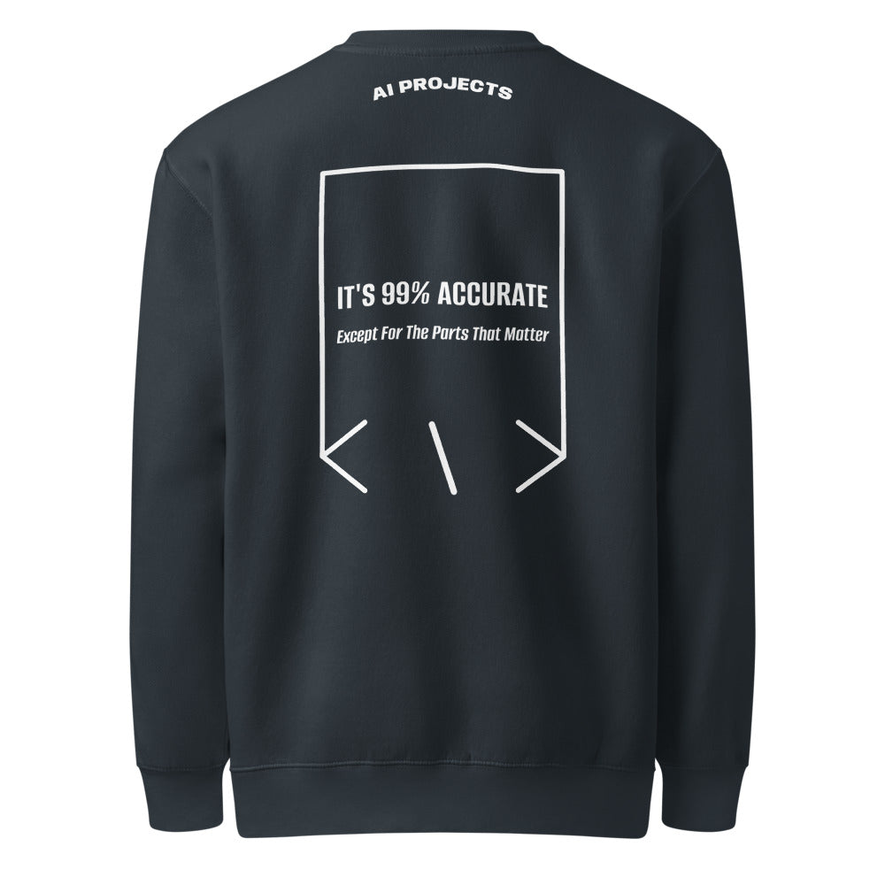 It's 99% Accurate — Navy White back mockup