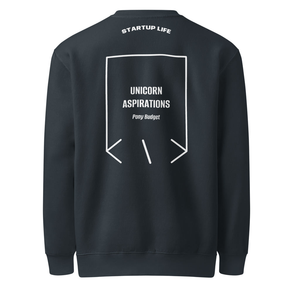 Unicorn Aspirations — Navy White back mockup