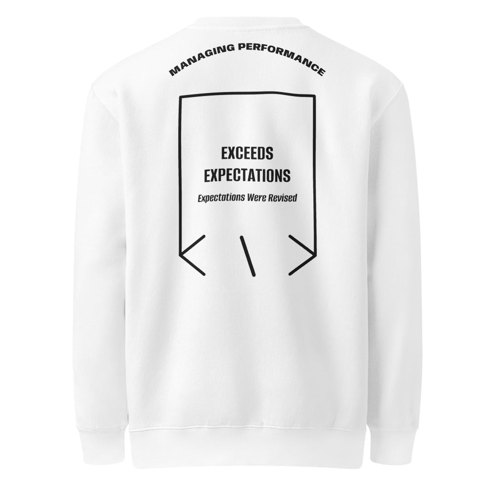 Exceeds Expectations — White Black back mockup