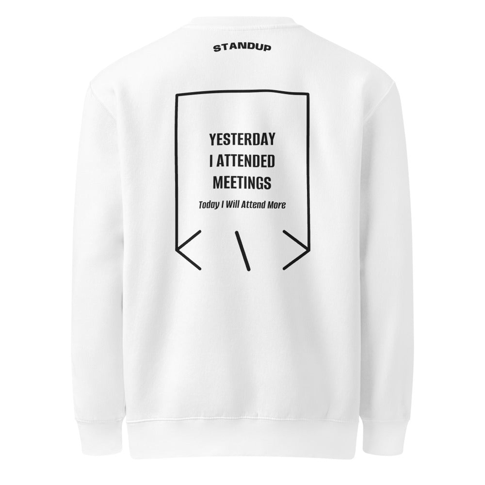 Yesterday I Attended Meetings — White Black back mockup