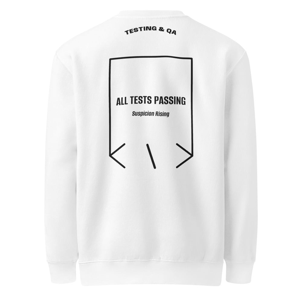 All Tests Passing — White Black back mockup