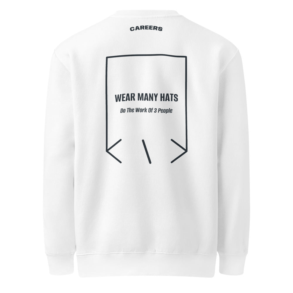 Wear Many Hats — White Navy back mockup