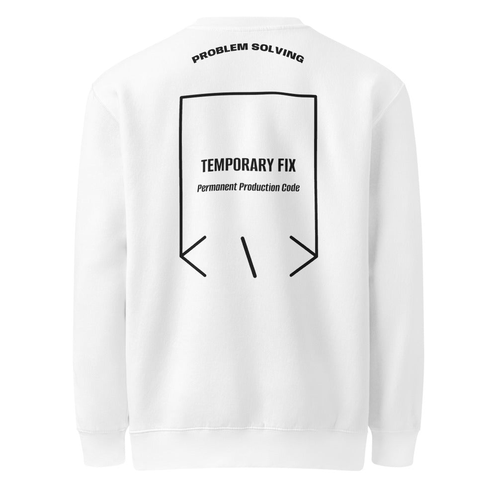 Temporary Fix — White Black back mockup