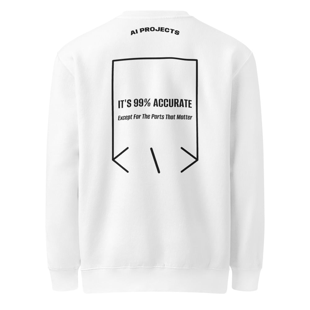 It's 99% Accurate — White Black back mockup