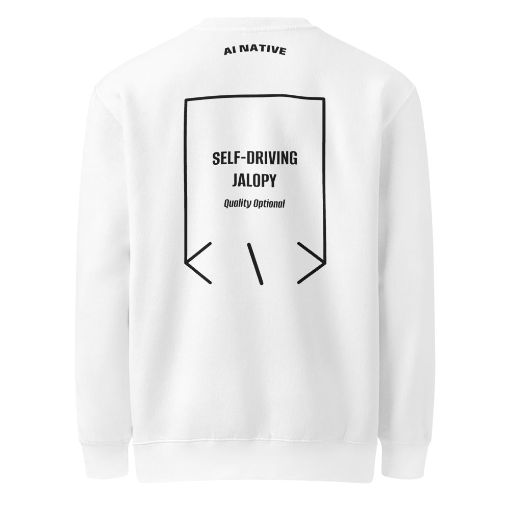 Self-Driving Jalopy — White Black back mockup