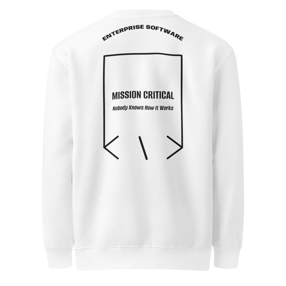 Mission Critical — White Black back mockup