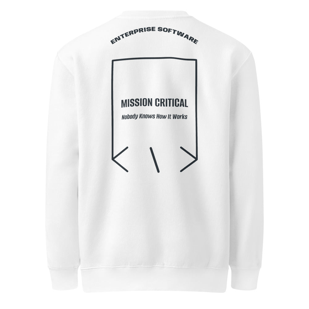 Mission Critical — White Navy back mockup