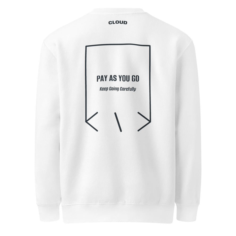 Pay As You Go — White Navy back mockup