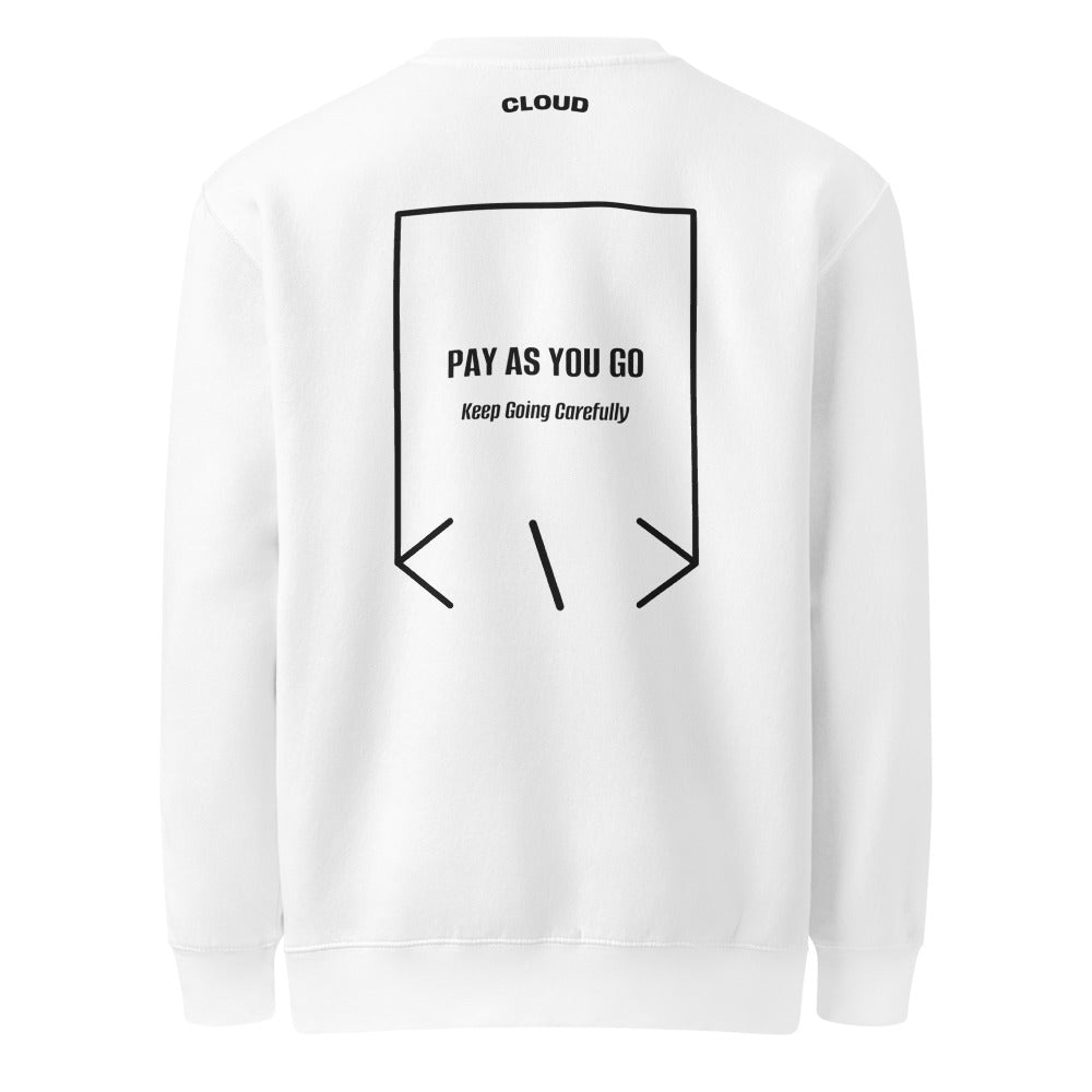 Pay As You Go — White Black back mockup