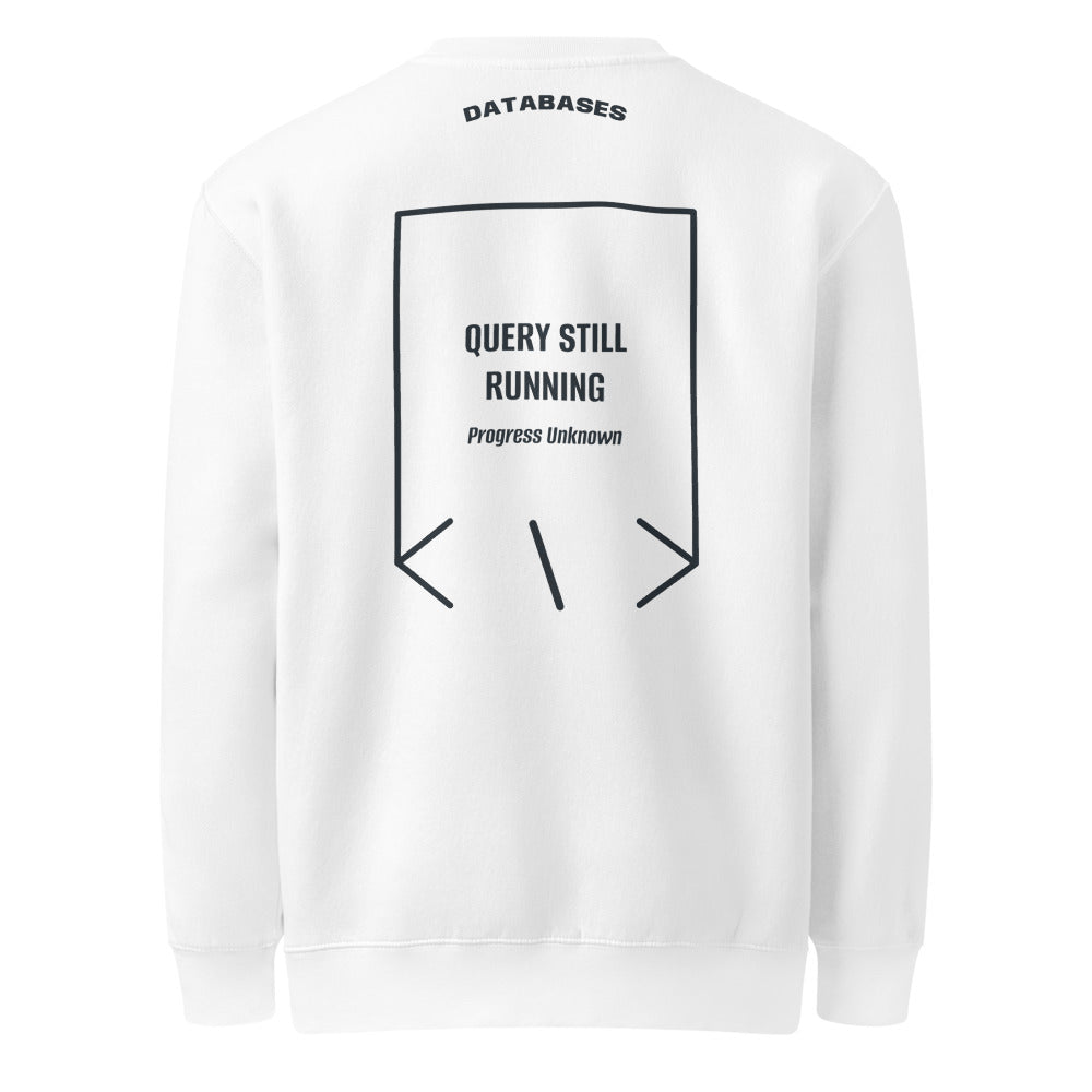 Query Still Running — secondary back mockup