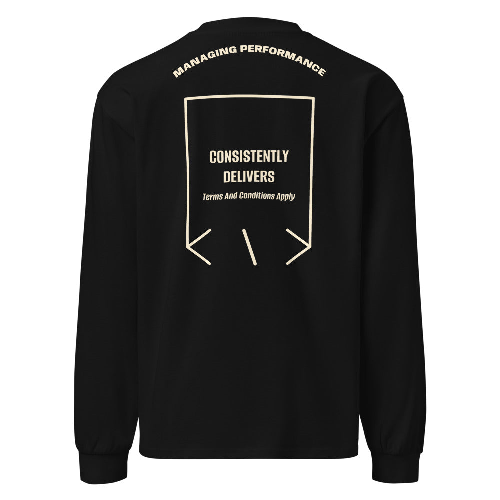 Consistently Delivers — Black Ecru back mockup